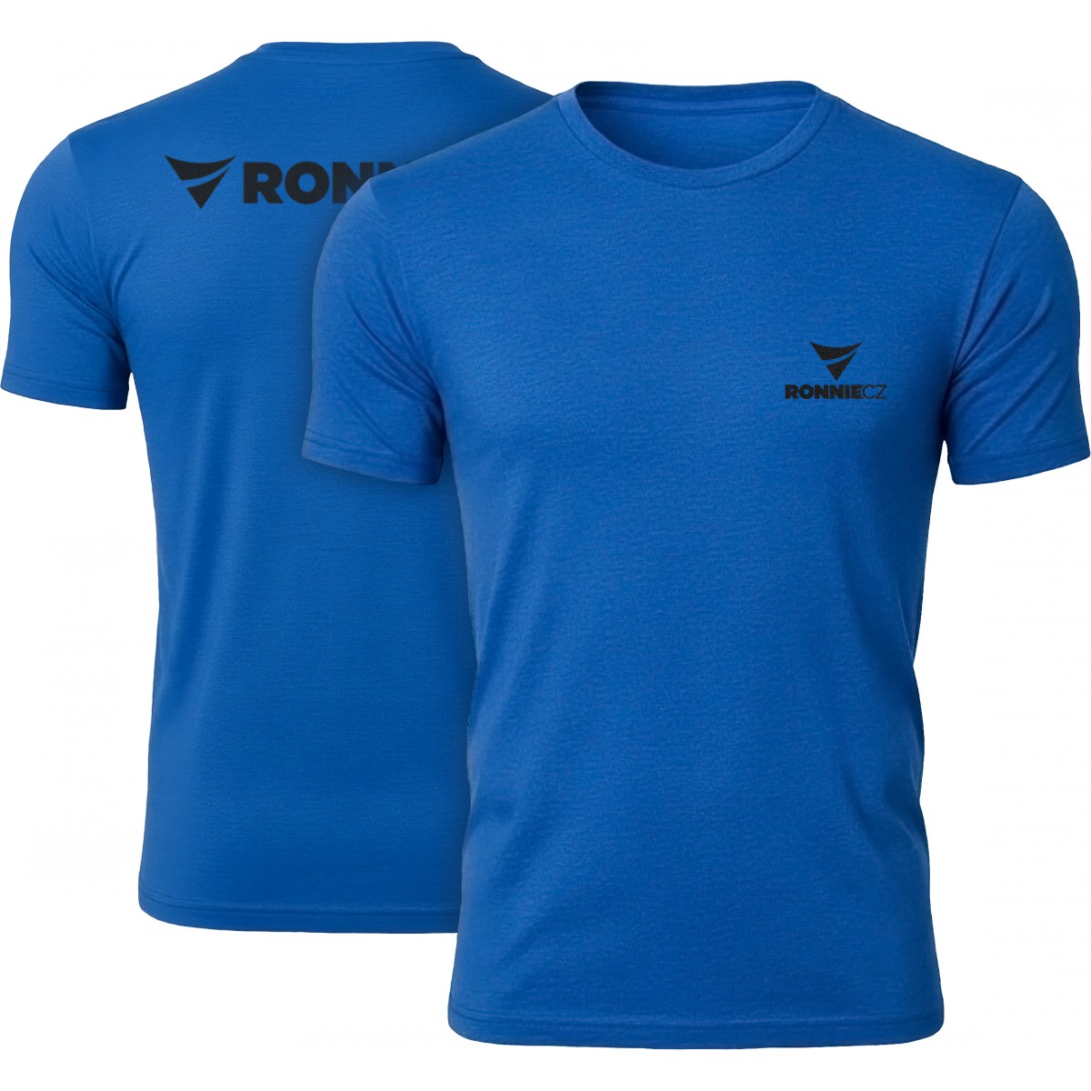Tri�ko Ronnie.cz Classic (modr� s �iernym logom) - Ronnie.cz